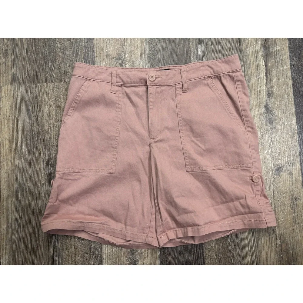 Jones New York Womens Pink Utility Shorts Size 10 Dusty Rose Cotton Blend 6in